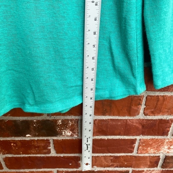 Soft Surroundings Womens Meidum Turquoise Mint  Zipper Back Long Sleeve Top - Picture 10 of 11